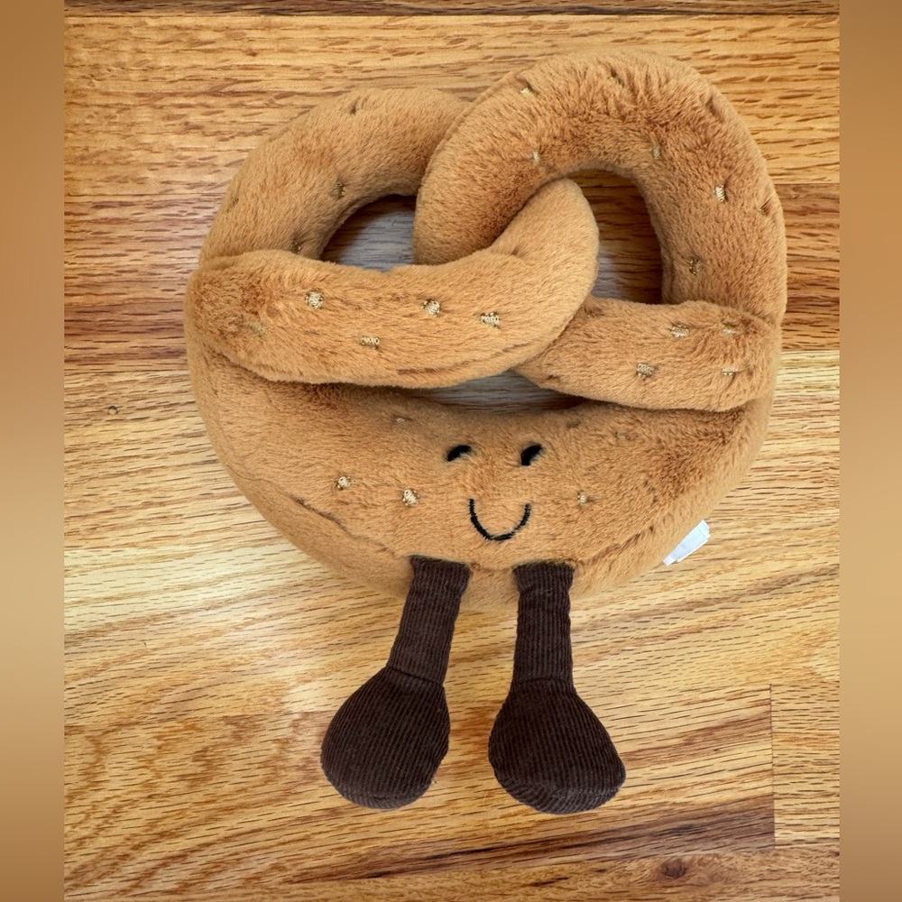 Jellycat Plush Pretzel Toy NYC with Smiling Face